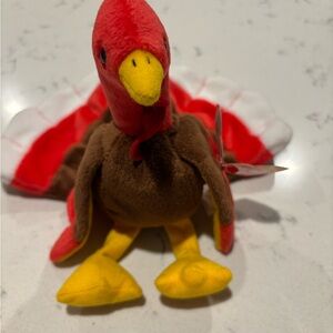 Ty Gobbles Plush with Red and Brown Feathers